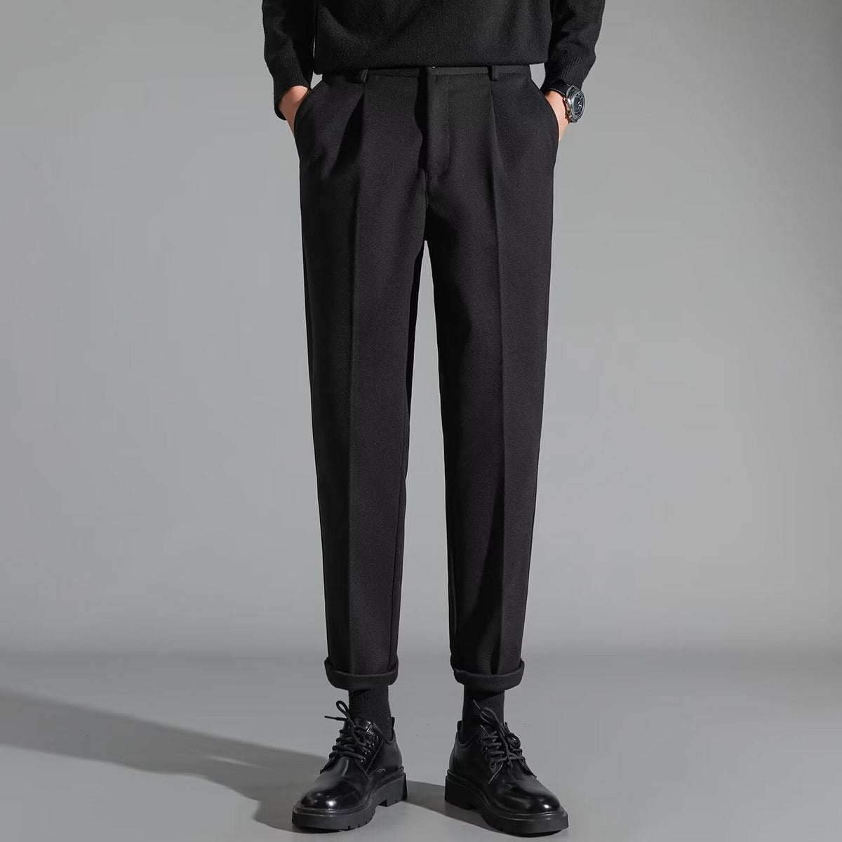 Mens Stylish Slim-fit Wool Casual Pants