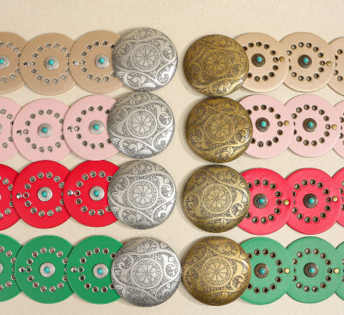 Waist Western Style Disc Personality Turquoise Air Eye Belt