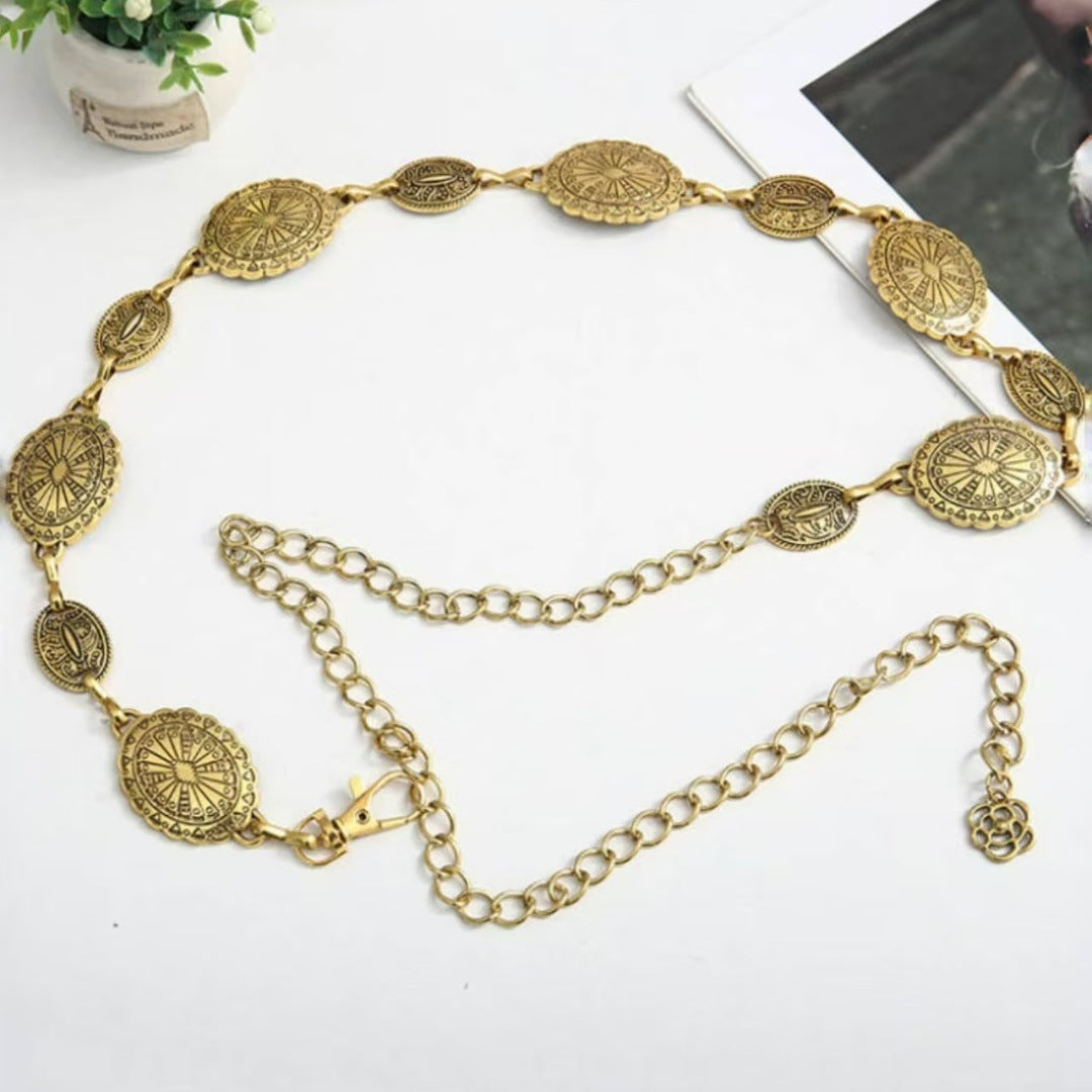 European And American High Sense Fashion Metal Waist Chain