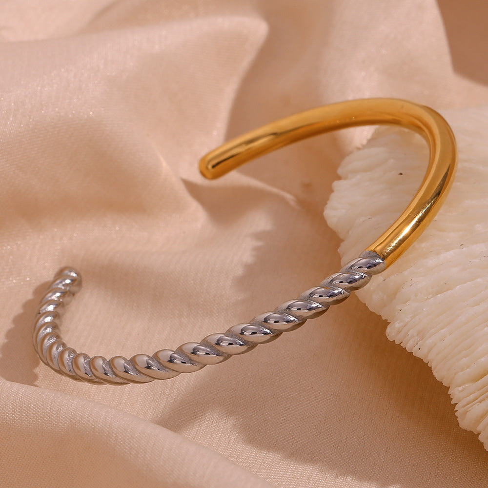 Glossy Twist Color Matching Bracelet