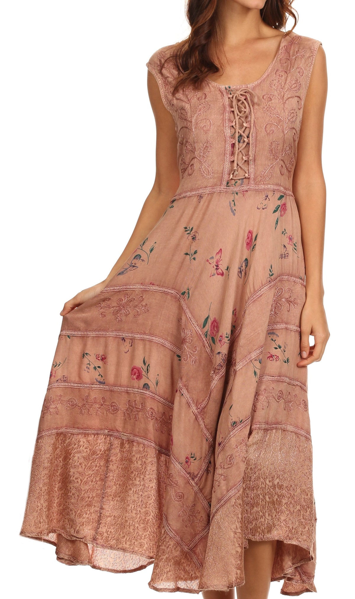 Sakkas Garden Goddess Corset Style Dress