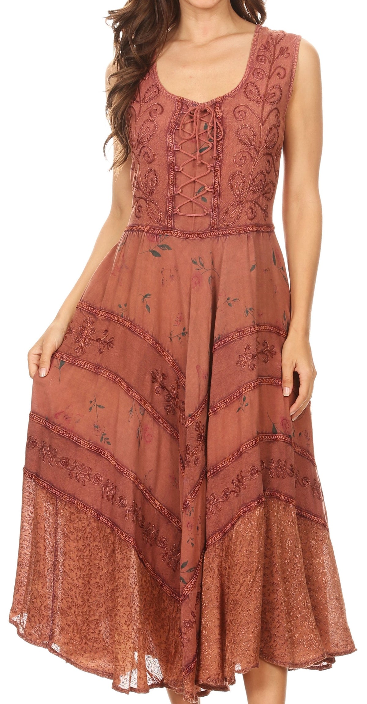 Sakkas Garden Goddess Corset Style Dress