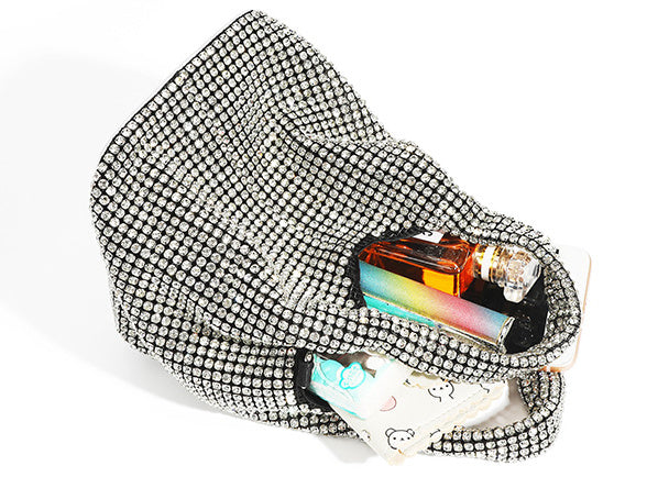 Full Diamond Bag Bucket Rhinestone Chain Purse