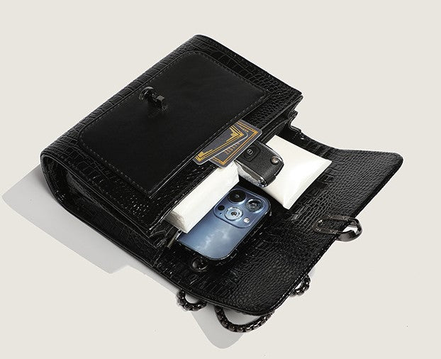 Crocodile Camellia Chain bag crossbody shoulder