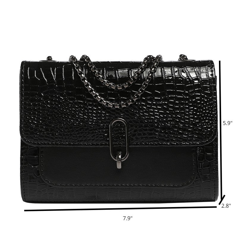 Crocodile Camellia Chain bag crossbody shoulder