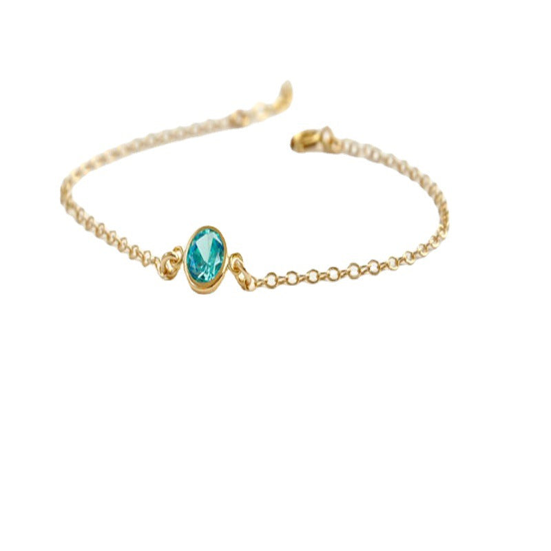Gold-plated Diamond Beaded Bracelet - Elegant Crystal Bead Bracelet