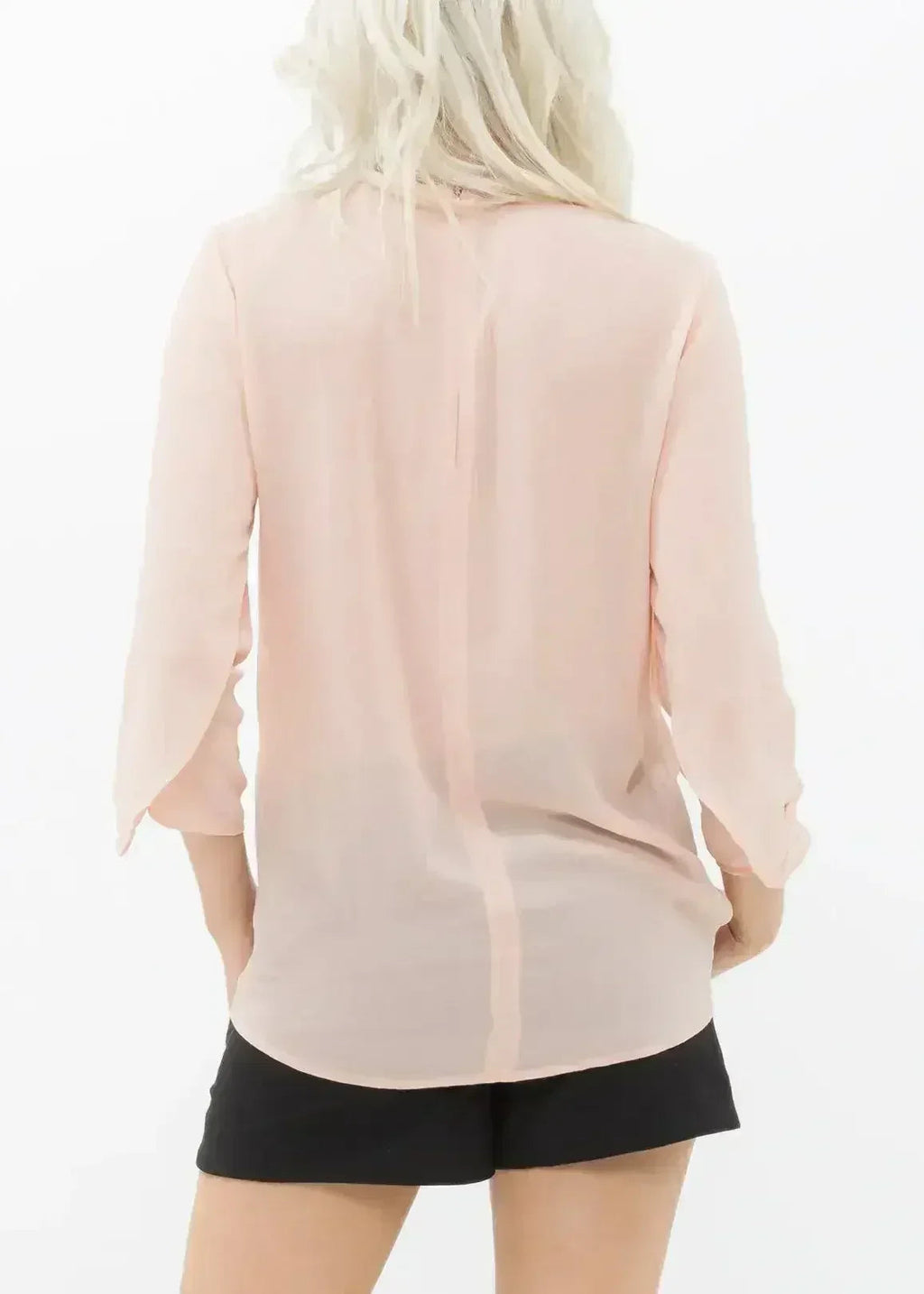 Blush & Cream Cross Hem Blouse For Women | Femstylo