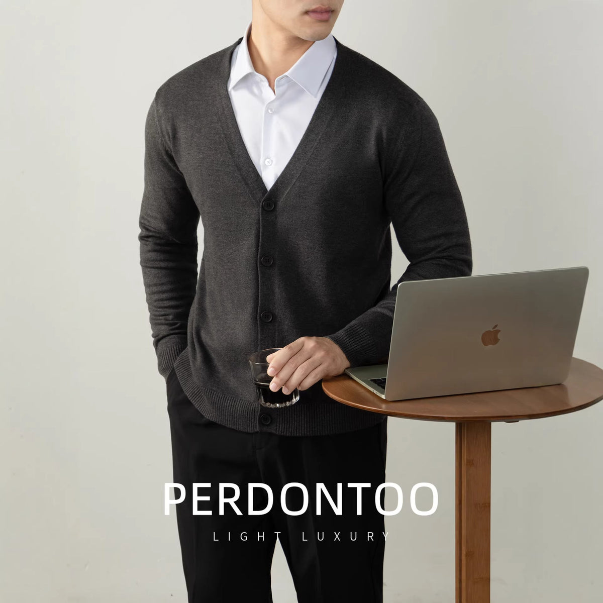 Classic V-neck Cardigan Mens Knit Sweater