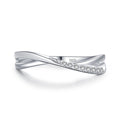 S925 Sterling Silver Cross Line Female Ring Simple