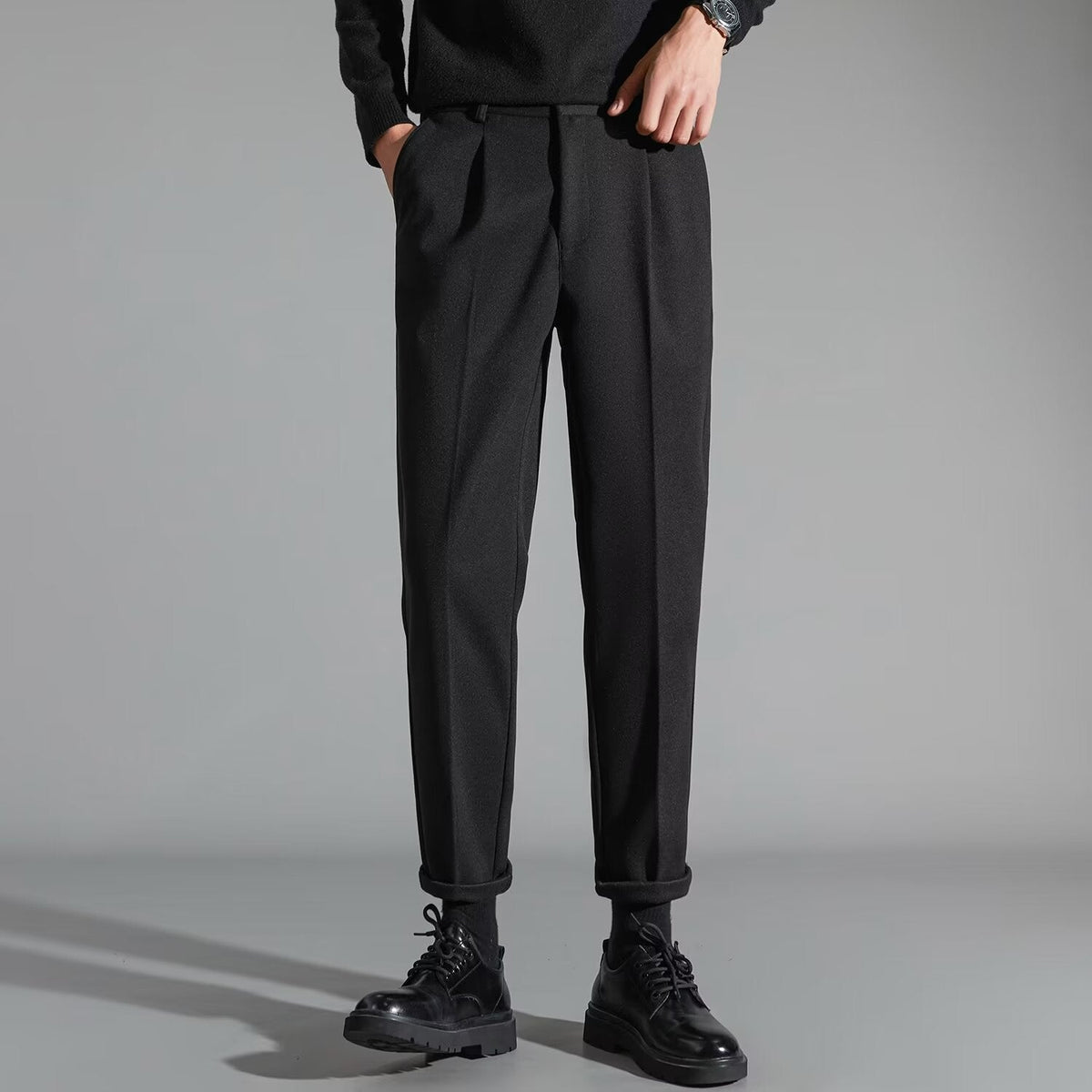 Mens Stylish Slim-fit Wool Casual Pants