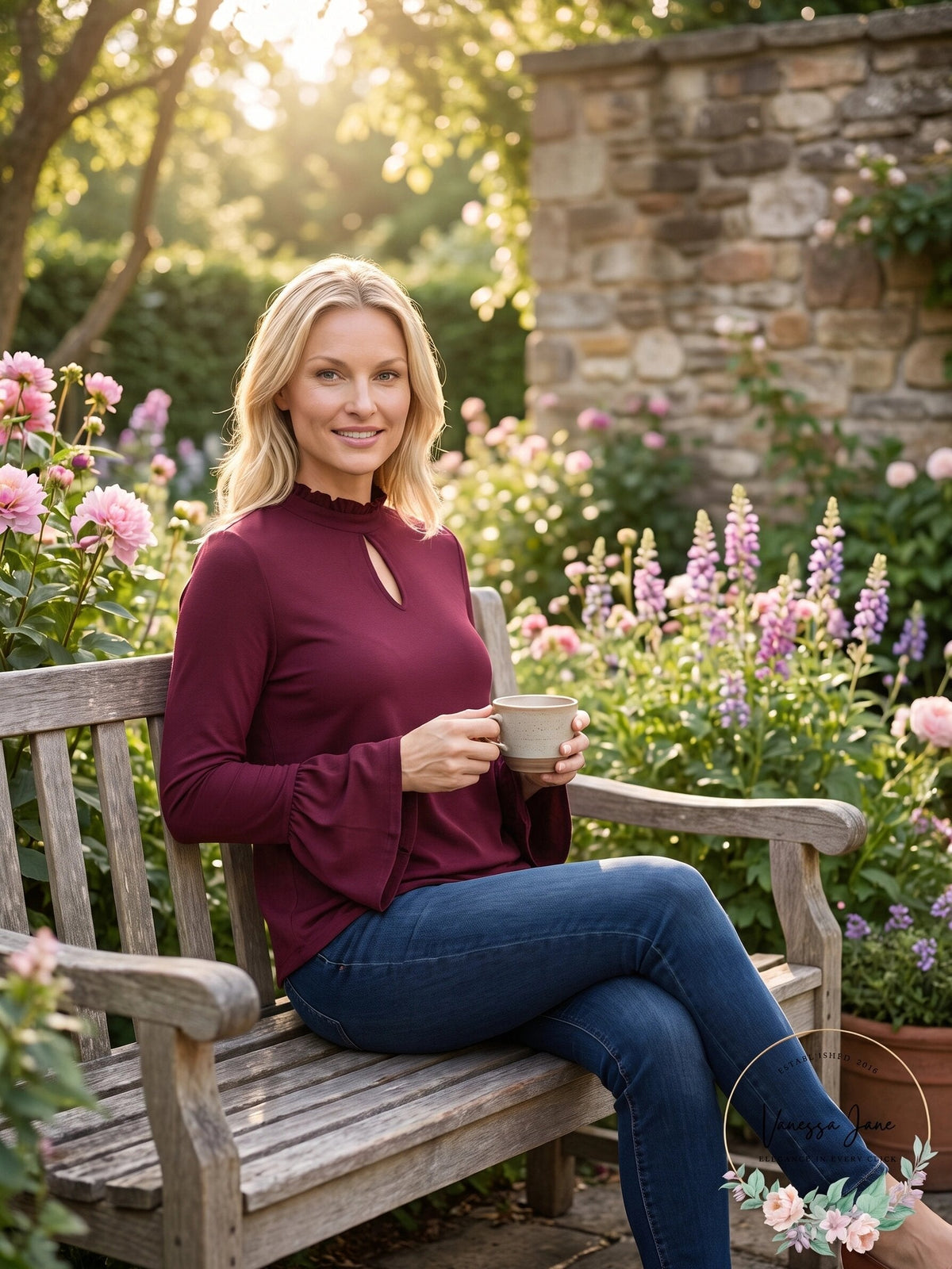 Freshman Bell Sleeve Top with Ruffle Neck, Small NWT
