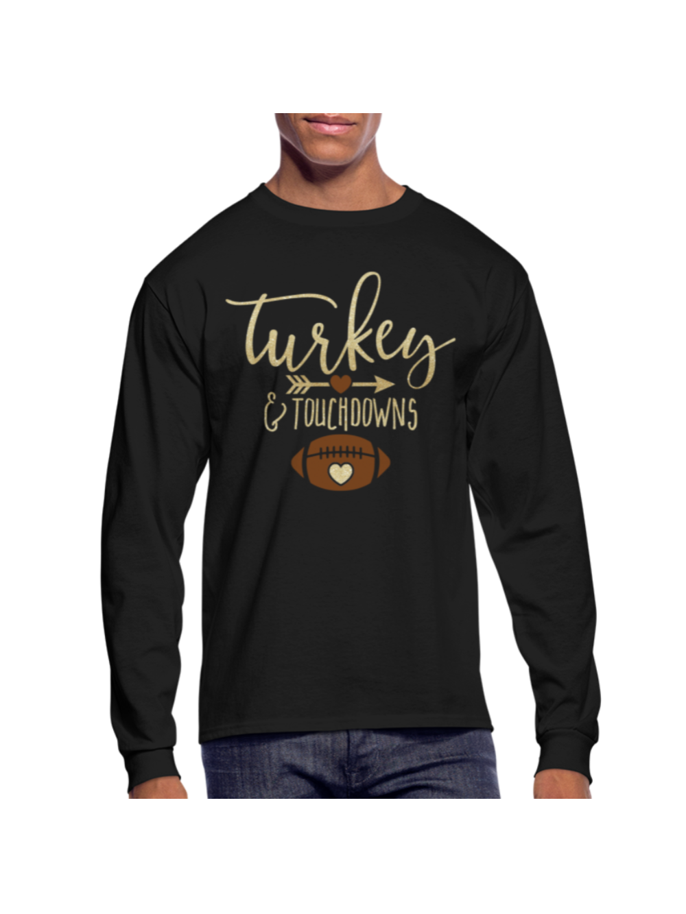 Men Thanksgiving Turkey and Touchdowns Shirt