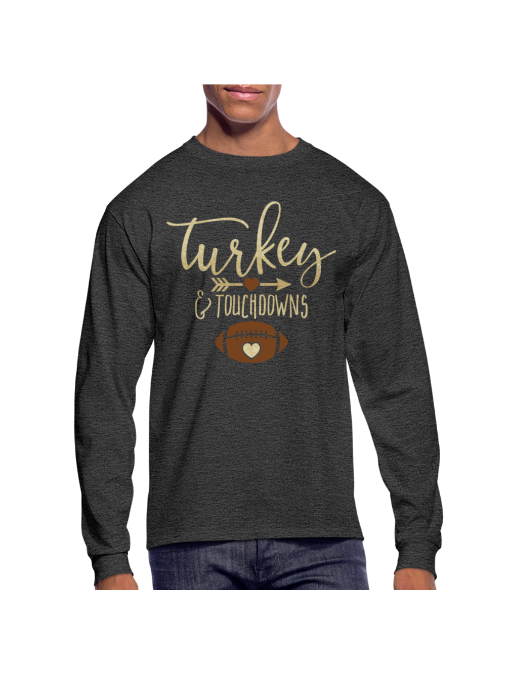 Men Thanksgiving Turkey and Touchdowns Shirt