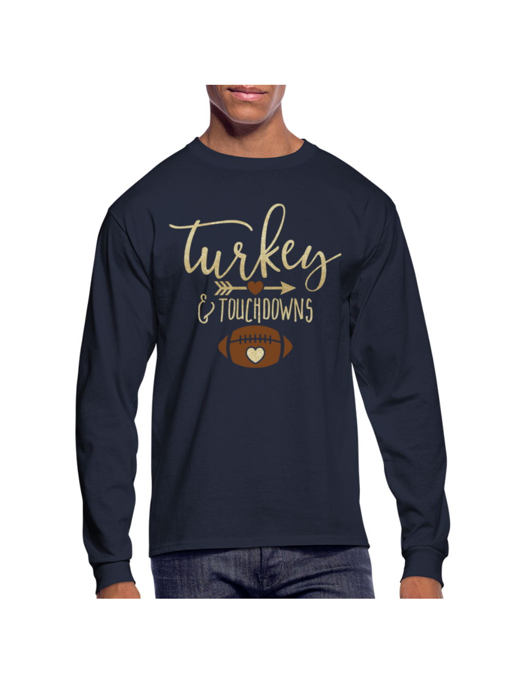 Men Thanksgiving Turkey and Touchdowns Shirt