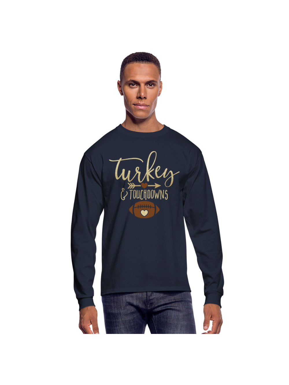 Men Thanksgiving Turkey and Touchdowns Shirt